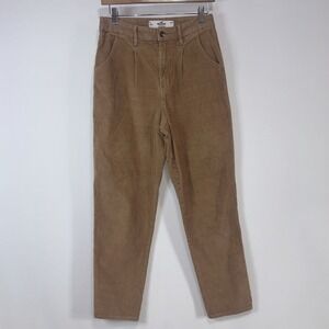 Hollister Ultra High Rise Brown Corduroy Pants W27 Size 5 Straight Leg
